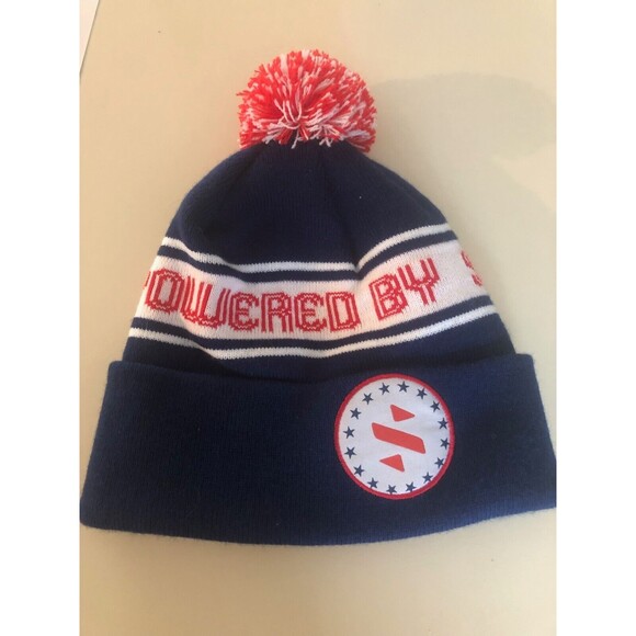Winter beannie hat Stack Sports Blue & White New No Tags - Picture 1 of 3
